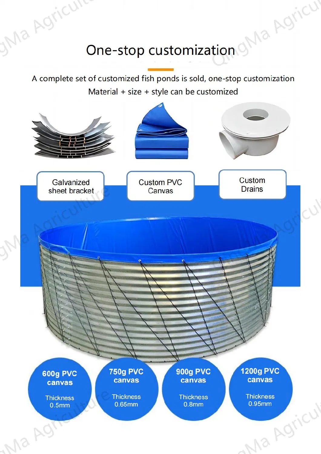 Wholesale Recirculating Aquaculture System Foldable PVC Aquaculture Fish Pond